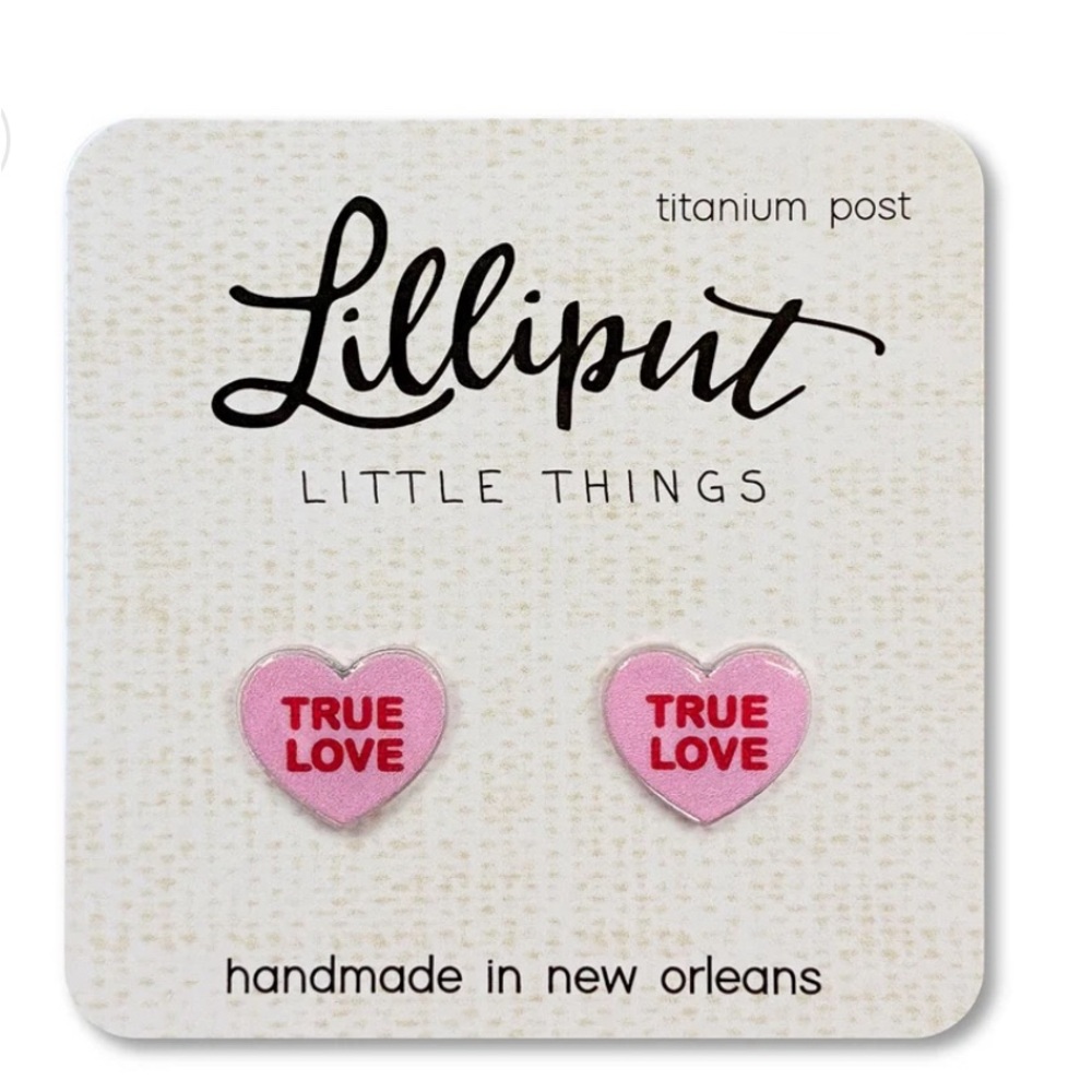 Pink Conversation Heart Earrings